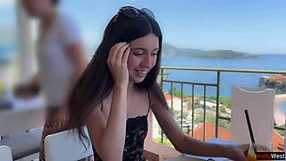 katty west teases in heels then takes rough outdoor pounding