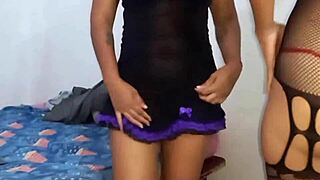 Young horny Latina student loses control sucking old bartender's BBC cum