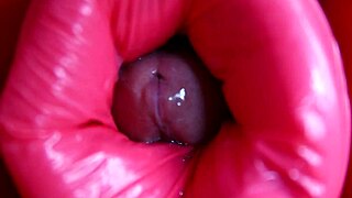oiled redhead fuck doll moans on dinosaur anal machine pov 🔥🍆