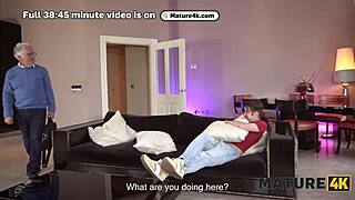 Mature April Velvet milks neighbor's monster cock tits