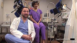 Jackie Banes Hooks Stranger for Latex Nurse Blowjob!