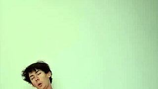 Skinny Horny Babe Masturbates Monster Cock on Bed