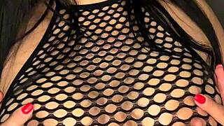 sexy amateur with big natural tits fucks wet pussy solo