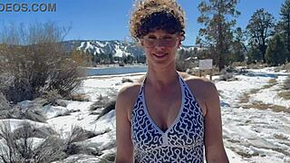 Best Snowy Outdoor Anal Creampie Hardcore Pounding!