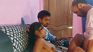 horny skinny indian guru fucked hard in mmf threesome anal