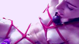 bia roman cums wildly tied in bondage fun