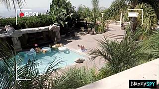 slutty nanny sucks mouthful cock to keep her job