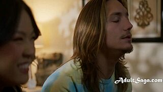 Tiny Asian girl spies me on hot milf and wants to join