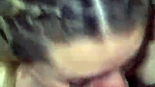 Giving the best homemade sloppy interracial blowjob ever with deepthroat