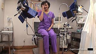 Jackie Banes Hooks Stranger for Latex Nurse Blowjob!