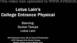 hey, check out dr tampa's entrance physical on lotus lain's natural tits spread