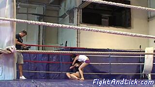 oh man me n euro lesbian babe wrestled backstage panties passion