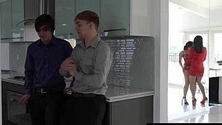 Stepsiblings swap partners post-party for hardcore orgy with big tits bouncing wild.