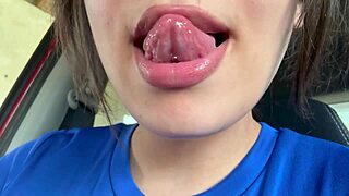 latina spits tongue on lover's panty ass fetish