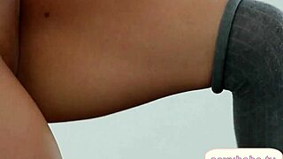 blonde babe rips clothes for shaved pussy striptease in bedroom