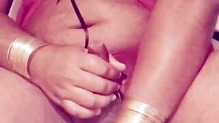 sexy indian shemale strokes cock in dress solo masturbation fetish