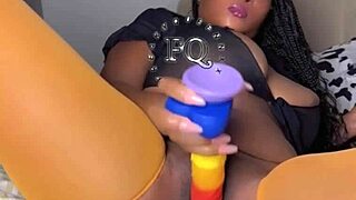 ebony big tits babe vs rose toy dildo solo masturbation cum?