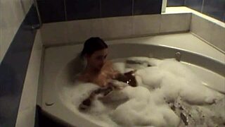 anastasia and bumbas soak jacuzzi with teen fun
