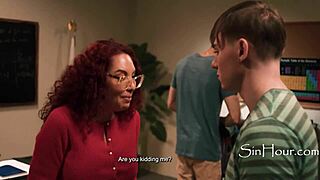 teacher kiki daire blackmailed into double penetration