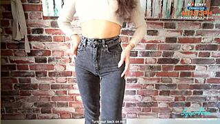 stepdad rips jeans for raw creampie in tight latina pussy