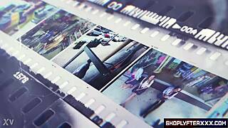 young brunette suspect vienna black caught shoplifting gets deepthroated?