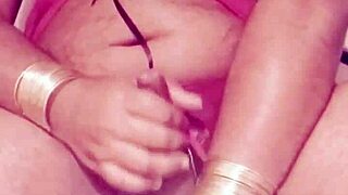 sexy indian shemale strokes cock in dress solo masturbation fetish