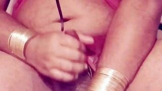 sexy indian shemale strokes cock in dress solo masturbation fetish