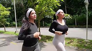 entrenador fucks my ass while friend watches