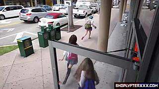 young brunette suspect vienna black caught shoplifting gets deepthroated?