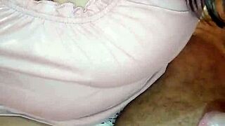 indian milf stepmom jerks son off with best handjob cumshot big tits sri lankan asian