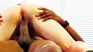 pool table nympho rides black cock creampie