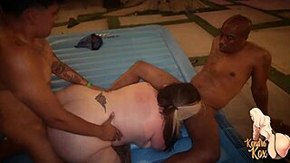 Blonde Kendra Kox Holes Stuffed in BBC Gangbang