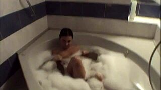 anastasia and bumbas soak jacuzzi with teen fun