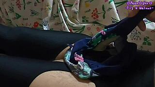 first time garter stockings crotch masturbation climax