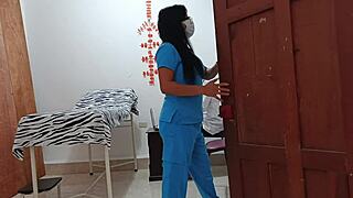 Patients join doctor for homemade office foursome roleplay adventure