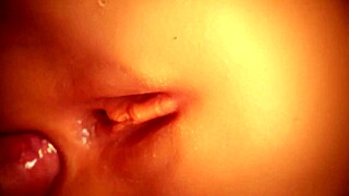 double penetration toys stretch her shaved ass and pussy up close perfectly.