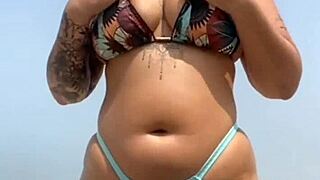 met this muscled beach guy and let him rub oil all over my swollen pussy