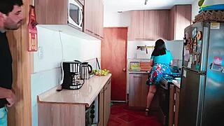 Hot Kitchen Fuck With Curvy Latina Milf Creampie