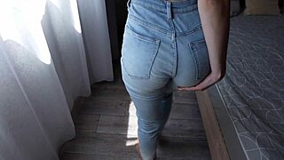 Rough Doggystyle Pussy Pounding In Torn Jeans Loud Moans