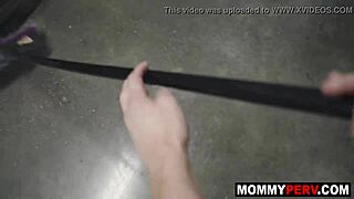 Mature blonde milf sucks massive cock deep as reward