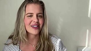 wisconsin tiff teases with big natural tits in backstage interview