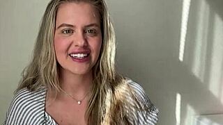 wisconsin tiff teases with big natural tits in backstage interview
