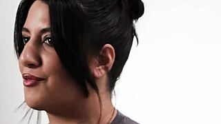 Busty Sarah's Shaved Pussy Explodes in Orgasm from Three Hot Angles!