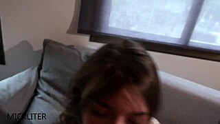 She pretends innocence but reveals slutty side taking rough monster cock pounding