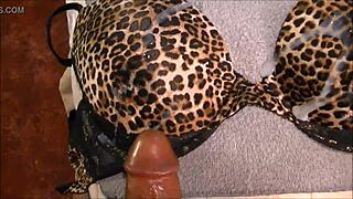 handjobbing big 36d bra till massive cumshot explosion