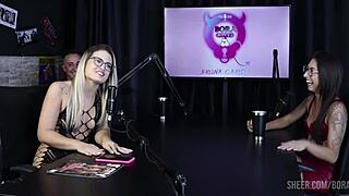 luciana picchi's wild compilations with bruna carlos and matheus caetano in sheer red lingerie!