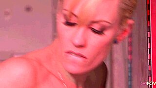 blonde lesbian comforts stunner with fingering in parking lot