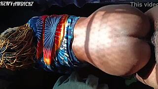 African couple films homemade passion in see-through outfits full clip