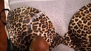 handjobbing big 36d bra till massive cumshot explosion