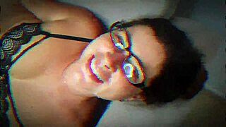 hey slut your huge tits and face are covered in my thick cum mouthful